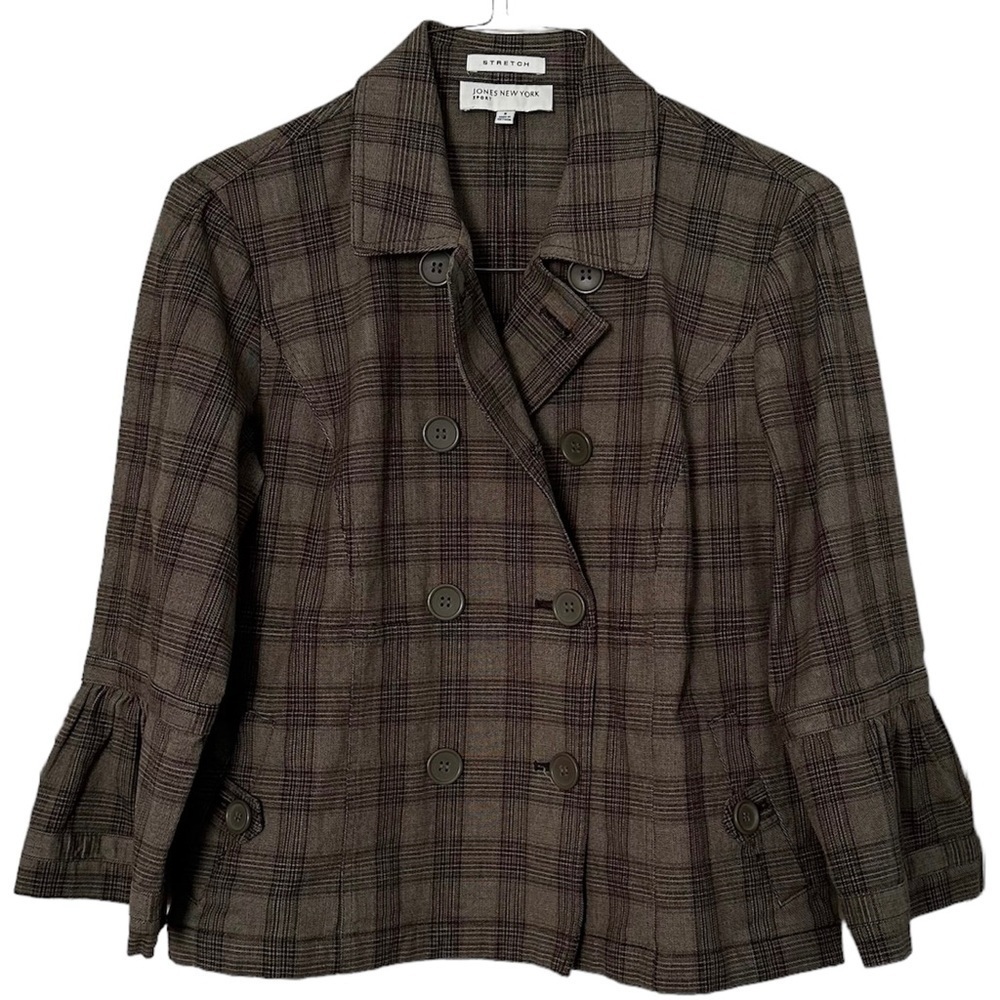 Jones New York Blazer Brown Plaid S
